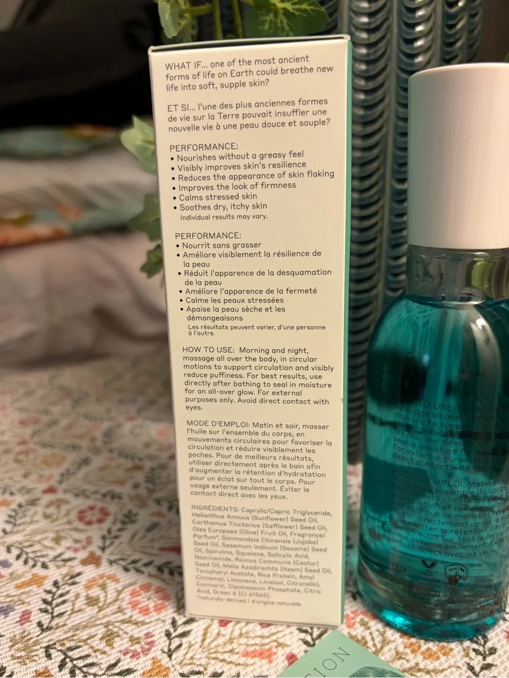 Volition Blue Spirulina Body Oil Niacin-amide Salicylic Acid Spirulina
